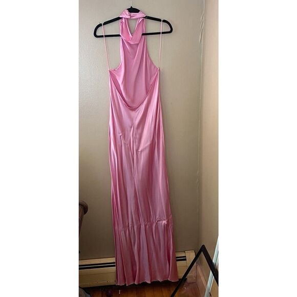 Amanda Uprichard Samba Gown 100% SILK Flamingo Pink Revolve Sz XL $321 NWOT - Picture 14 of 14